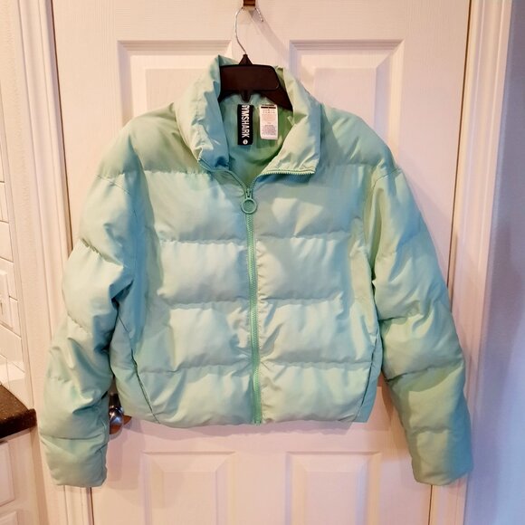 Gymshark Mint Green Puffer Jacket, Size Small - Picture 3 of 7